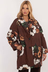 Elegant Women's Floral Print Transitional Jacket, Pre-Knee Length, EU Size 0, Autumn-Winter