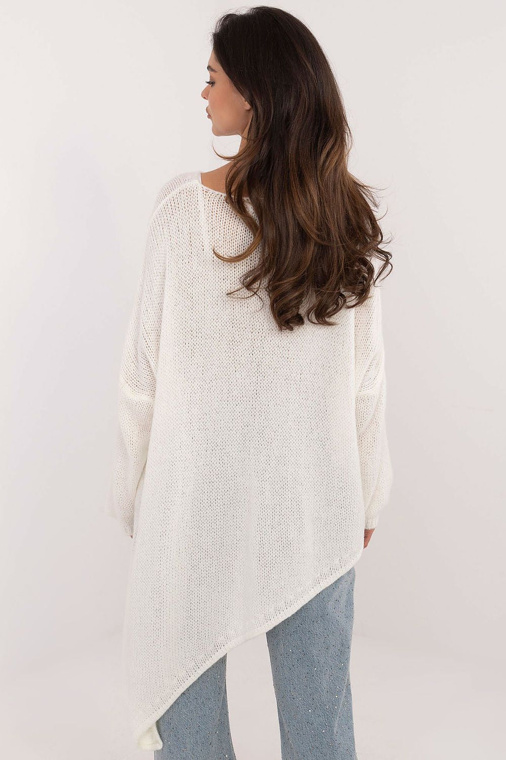 Och Bella Women's Asymmetrical Hem Sweater - EU 0, Casual Comfort in Premium Wool Blend
