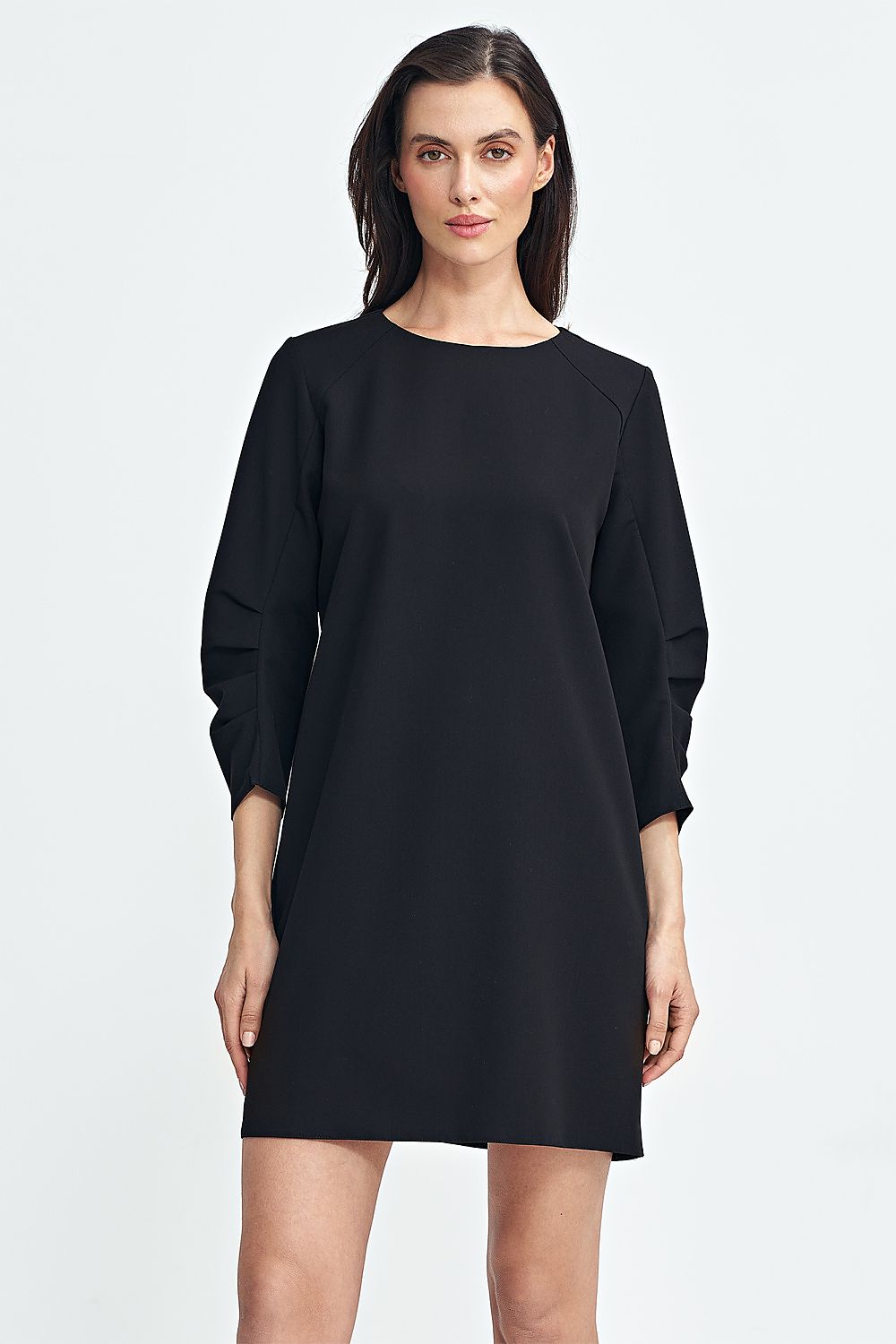 Elegant A-Line Daydress with 3/4 Sleeves and Contrasting Tennis Stripes by Nife