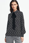Elegant Long Sleeve Viscose Shirt with Collar and Sash in Multiple Sizes EU 36-42 by Nife