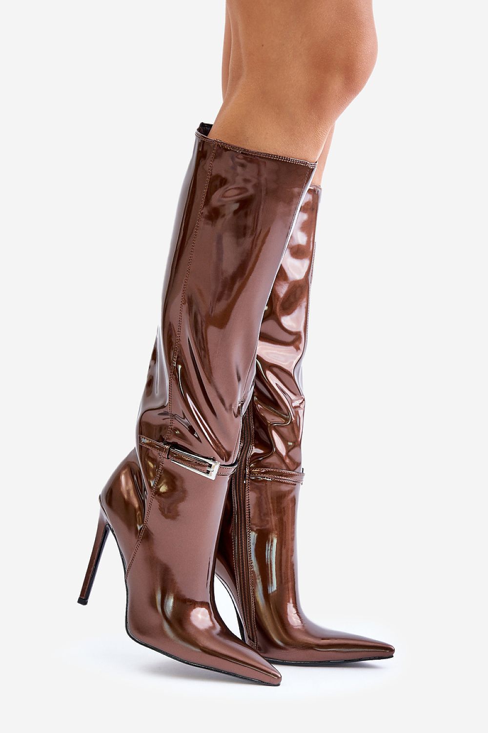 Luxury Eco-Friendly Leather Women's Stiletto Heel Boots with Zipper - Sizes EU 36-41