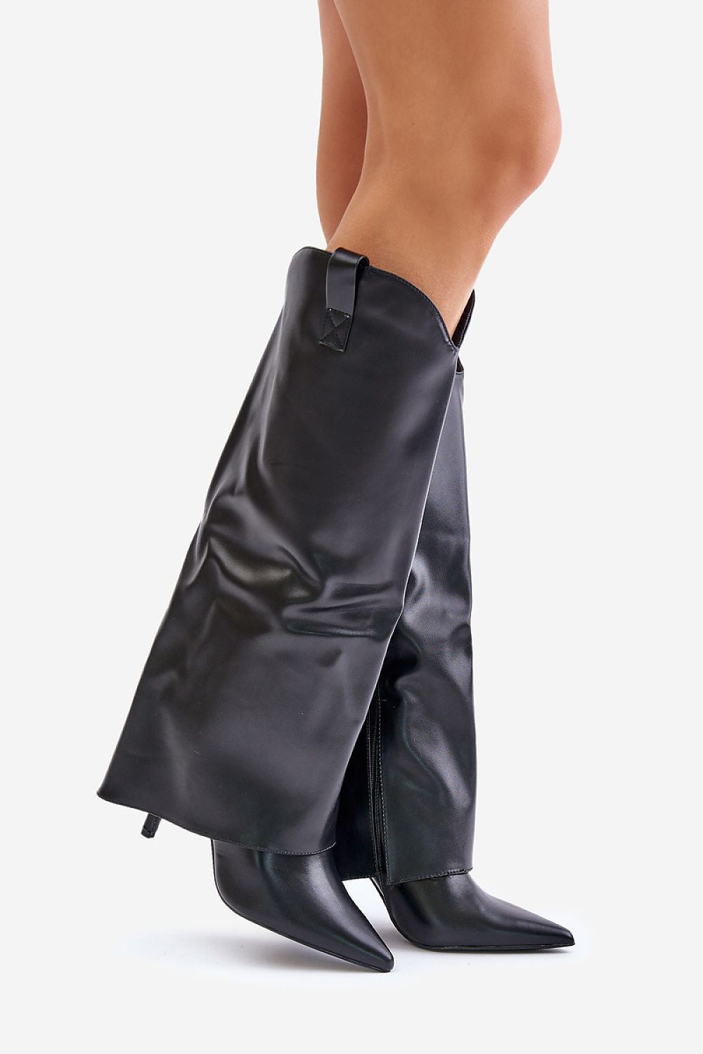 Chic Knee-High Stiletto Heel Boots in Eco Leather with Pointed Toe and Side Zip – Sizes EU 36-41