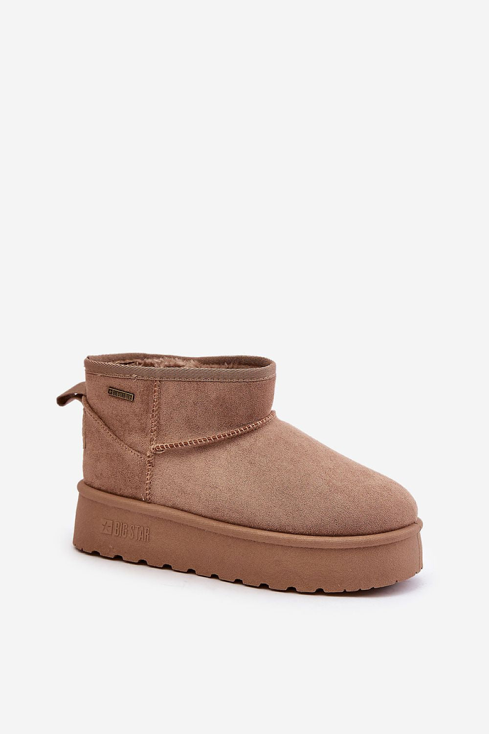 Luxury Women's Low Snow Boots in Imitation Leather Suede with Fur Warmers, EU Sizes 36-41