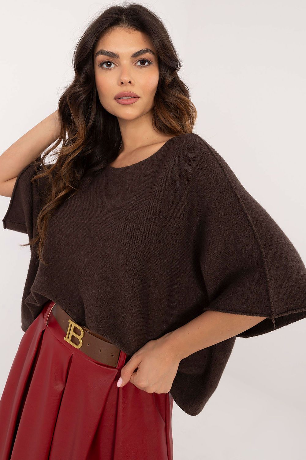 Elegant Oversized Reversible Short Sleeve Women's Sweater by BFG - Available in EU 0