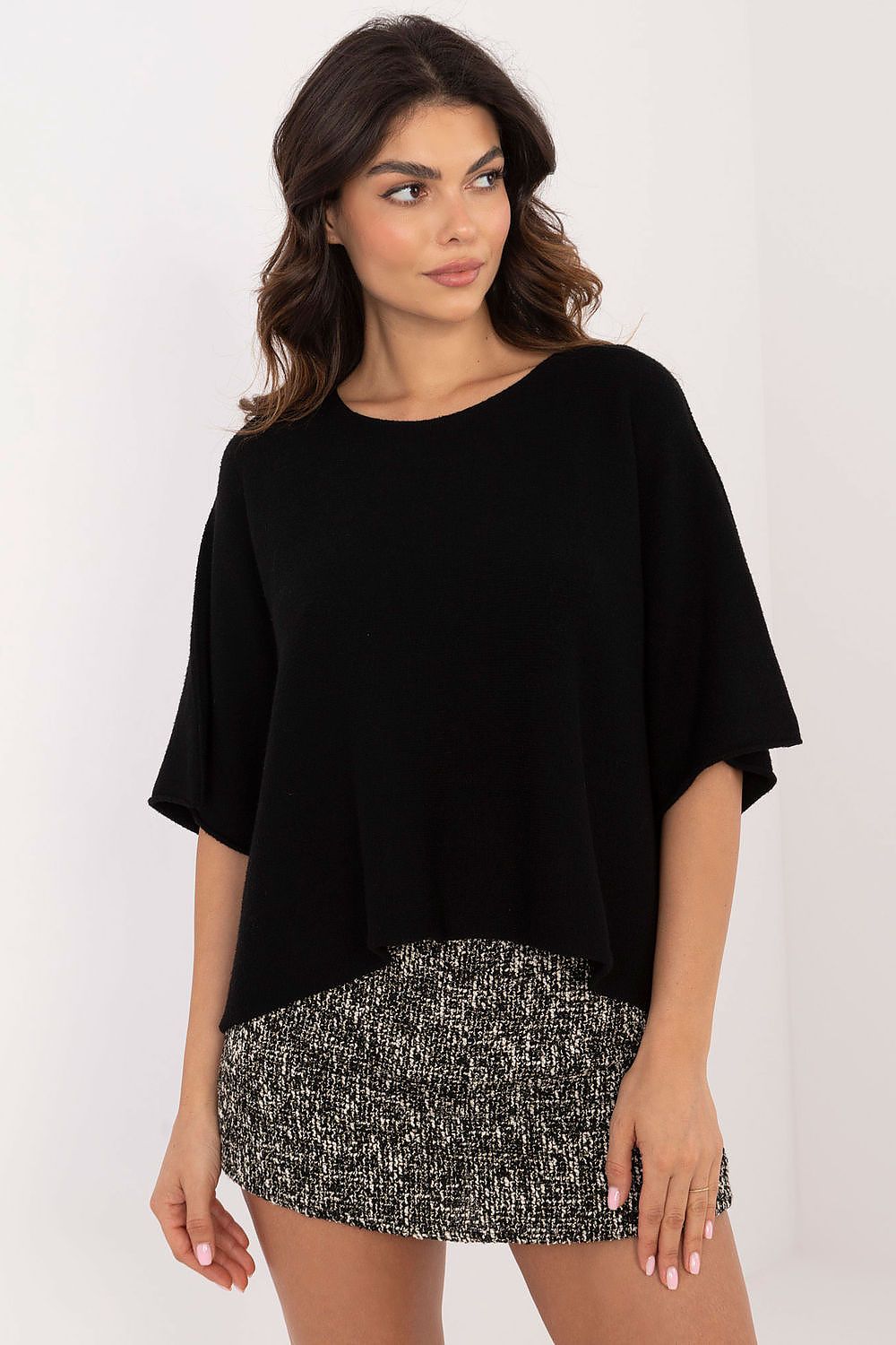 Elegant Oversized Reversible Short Sleeve Women's Sweater by BFG - Available in EU 0