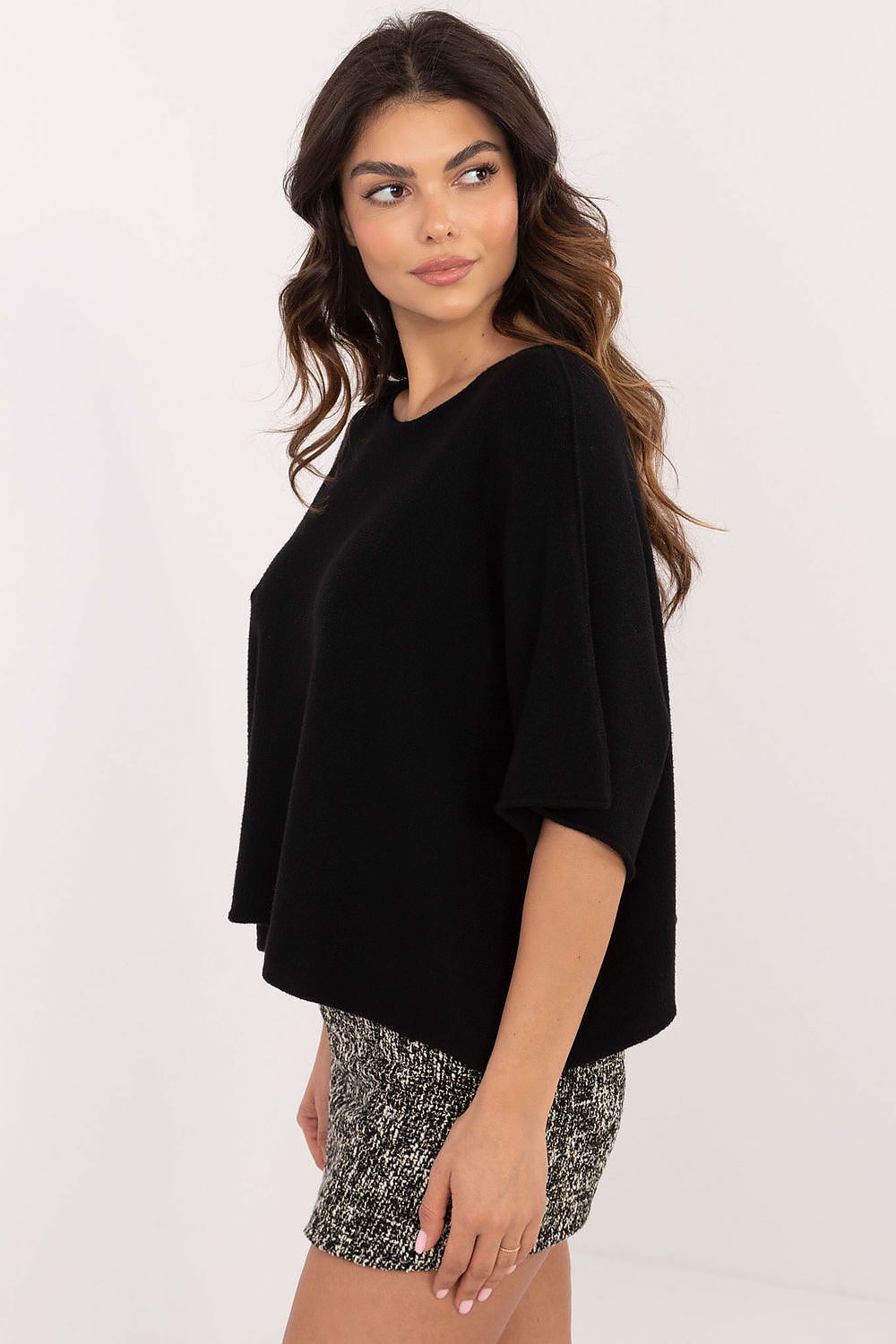 Elegant Oversized Reversible Short Sleeve Women's Sweater by BFG - Available in EU 0