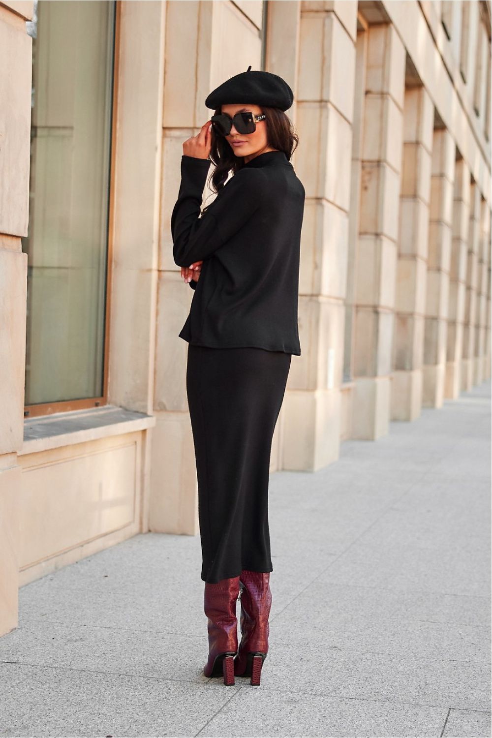 Carmen Midi Skirt by Roco Fashion - Elegant Tube Cut, Warm Knitted Fabric, Sizes EU 36-42