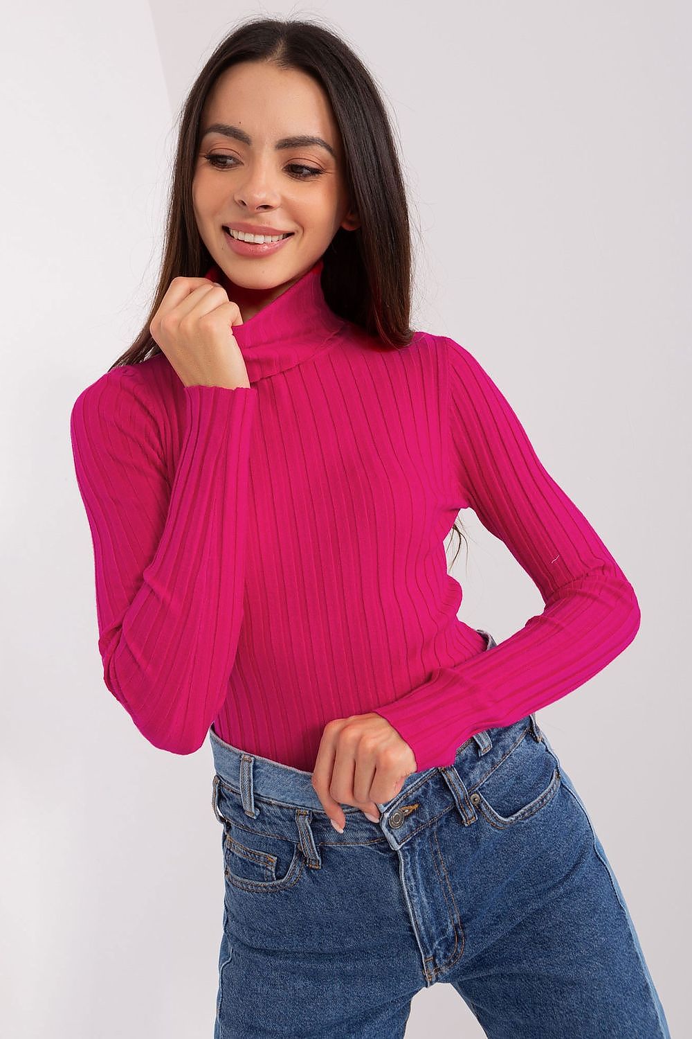 Luxury Viscose Turtleneck Sweater with Ribbed Fabric - Elegant Comfort for Work and Everyday Wear