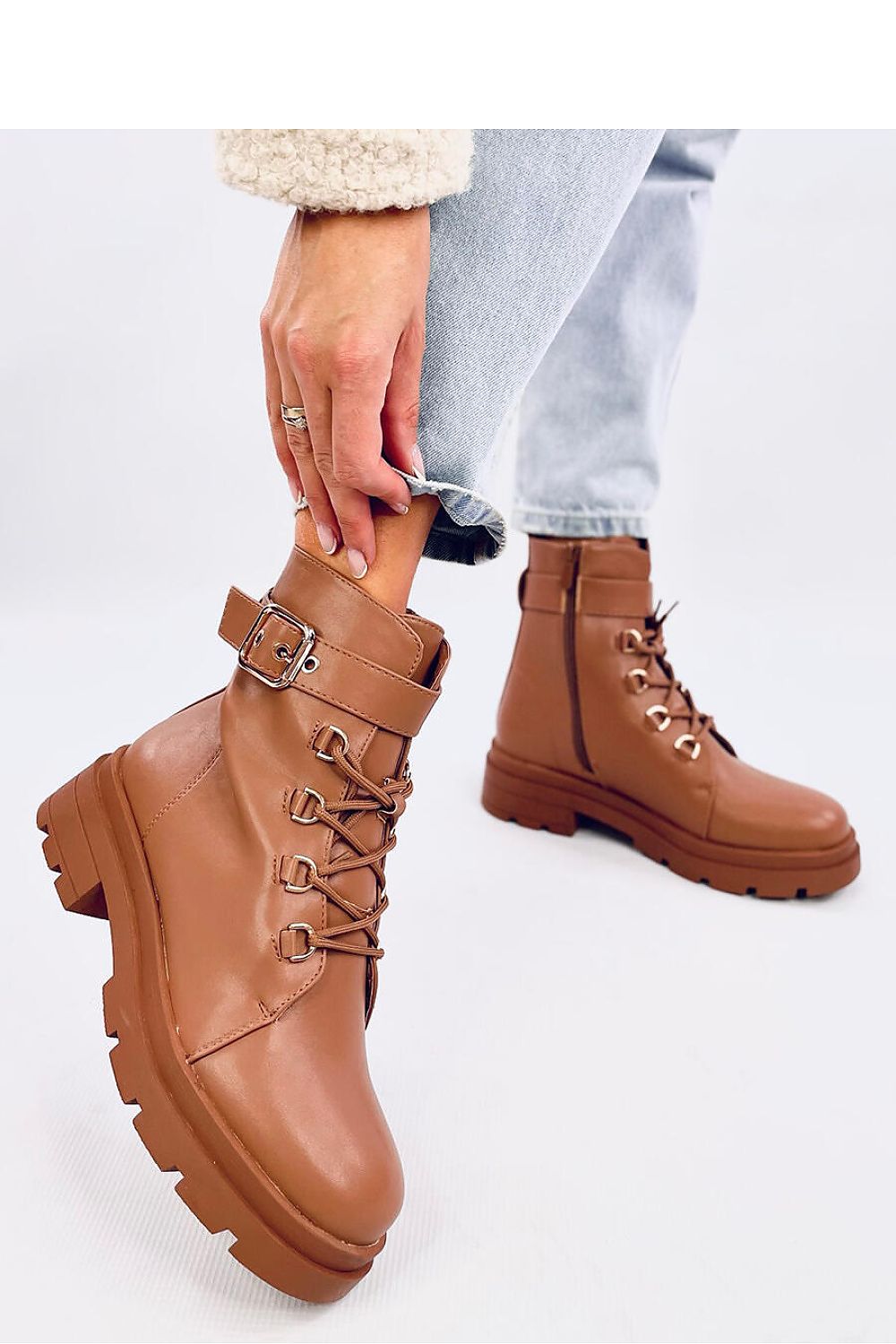 Luxury Women's Lace-Up Military Boots With Side Zipper, Soft Fur Lining, Sizes EU 36-41