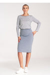 Luxury Striped Cotton Daydress by Figl with Long Sleeves, Sizes S to XL Available
