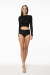 Julimex Joy Brasil Maxi High-Waisted Brazilian Panties, Decorative Mesh, Sizes S-XXL, Black