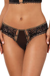 Axami Luxurious T-Back Thongs with Floral Lace and Gold Accents - Sizes XS to XL