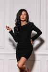Roco Fashion Elysia V-Neck Short Dress with Ruches - Sizes EU 36-40, Elegant for Special Occasions