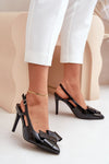 Elegant 9.5Cm Heel Women's Patent Eco Leather Stilettos, EU 36-41, Adjustable Strap & Ornament