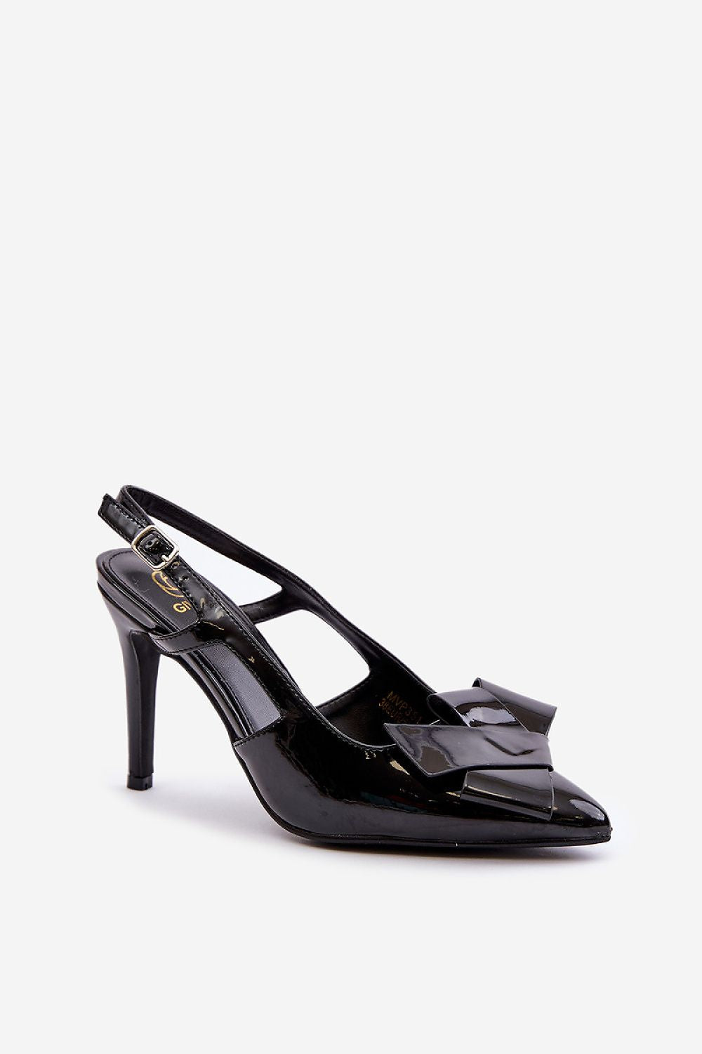 Elegant 9.5Cm Heel Women's Patent Eco Leather Stilettos, EU 36-41, Adjustable Strap & Ornament