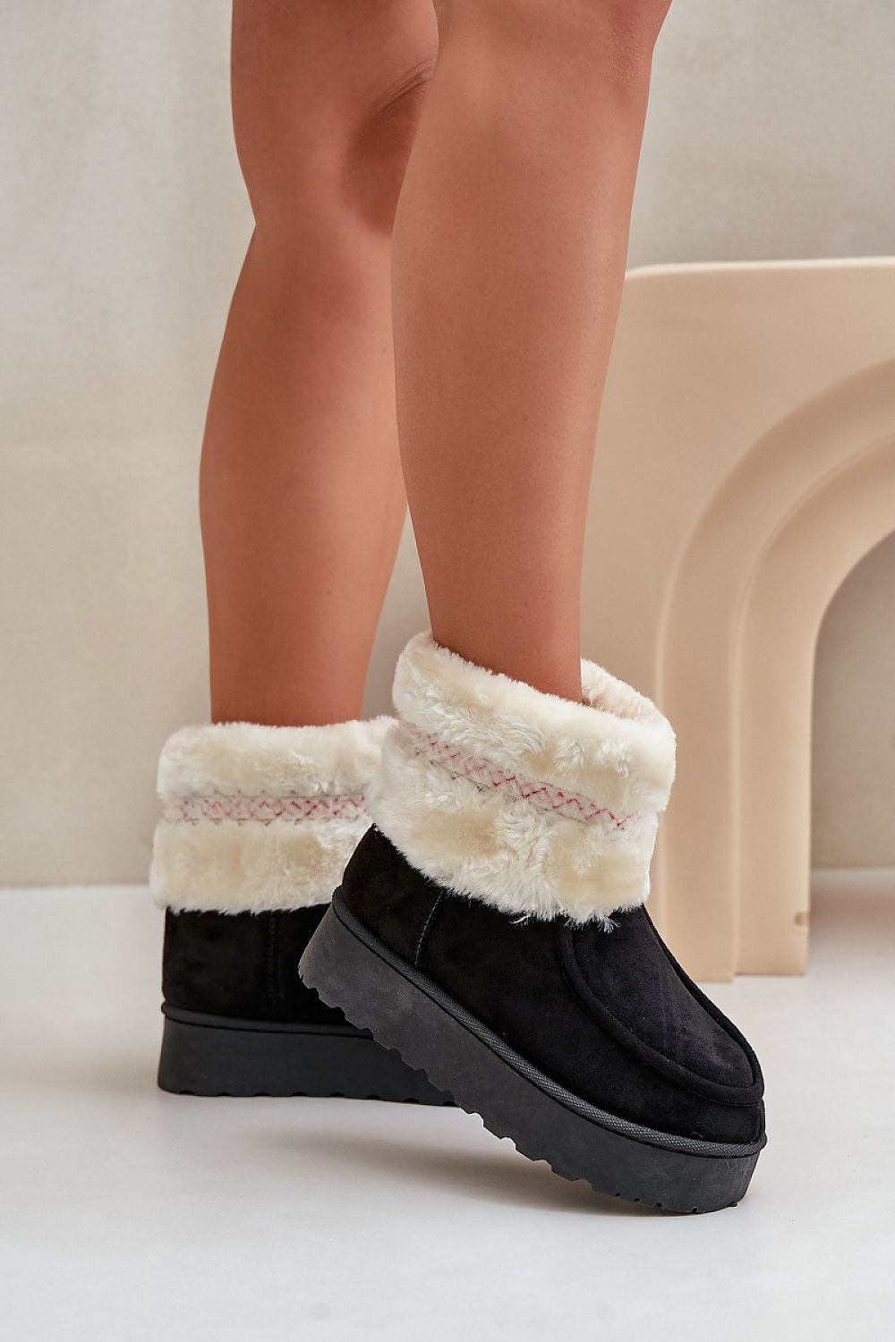 Luxury Eco Suede Snow Boots with Fur, Platform Height 3.5cm, Available Sizes EU 36-41