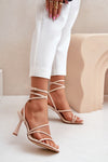 Elegant Stiletto Heel Sandals in Eco Leather | Sizes EU 36-41 | Adjustable Strap Design