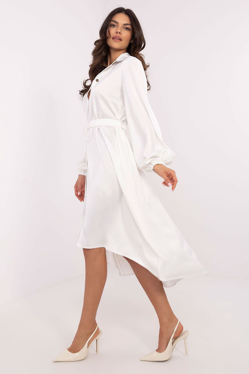 Luxurious Midi Length Asymmetrical Shirt Dress in Animal Print by Lakerta | Sizes S/M, L/XL