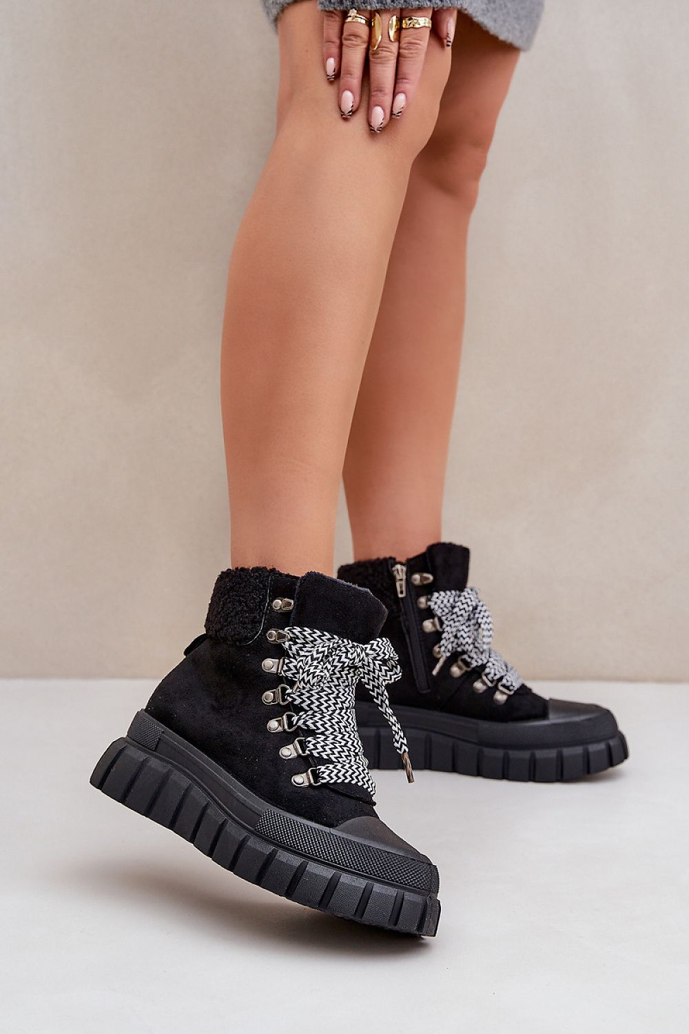 Luxury Women's Eco-Suede Trapper Boots with Insulation, Sizes EU 36-41, Platform Height 5cm