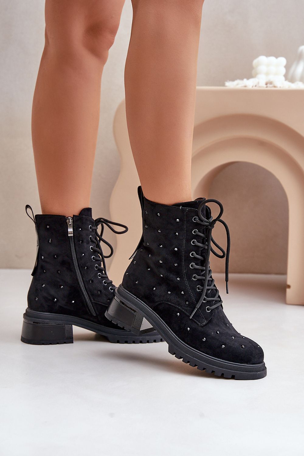 Luxury Women's Eco-Suede Zip-Up Boots with Eye-Catching Decoration, Sizes EU 36-40