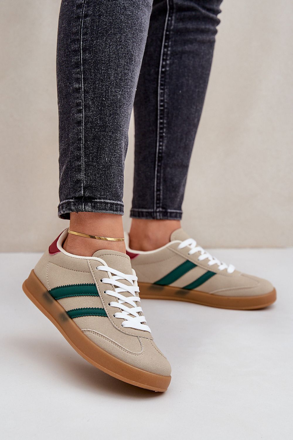 Elegant Women's Eco Suede Low-Top Sneakers With Comfort Foam Insole, Sizes EU 36-41