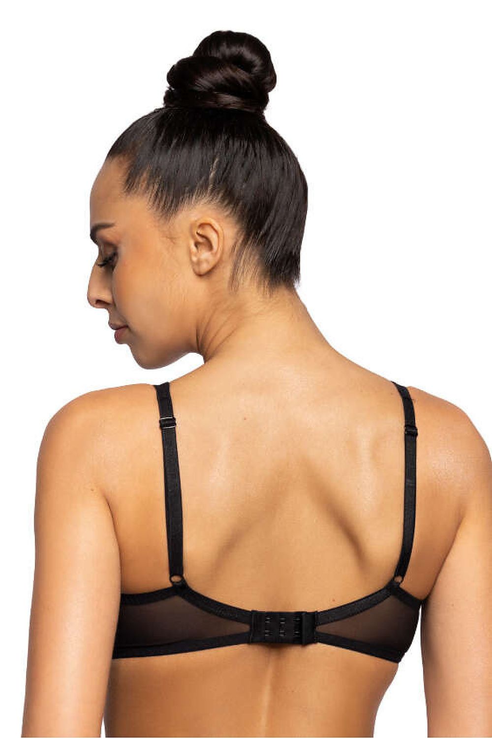 Luxurious Dotssy Black Bra with Push-Up Cups, Size EU 65B-90C, Adjustable Straps