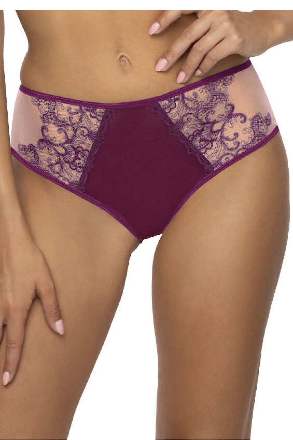 Maureen F-3808/51 Women's Beige And Purple Lace Panties, Sizes EU 36-48 for Elegant Comfort