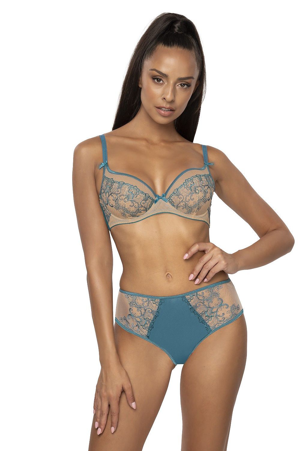 Maureen F-3808/51 Women's Beige And Purple Lace Panties, Sizes EU 36-48 for Elegant Comfort
