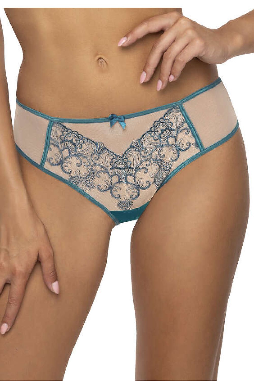 Women's Beige & Purple Maureen S-3808/4 Thongs Size EU 36-44 | Elegant Mesh & Decorative Bow