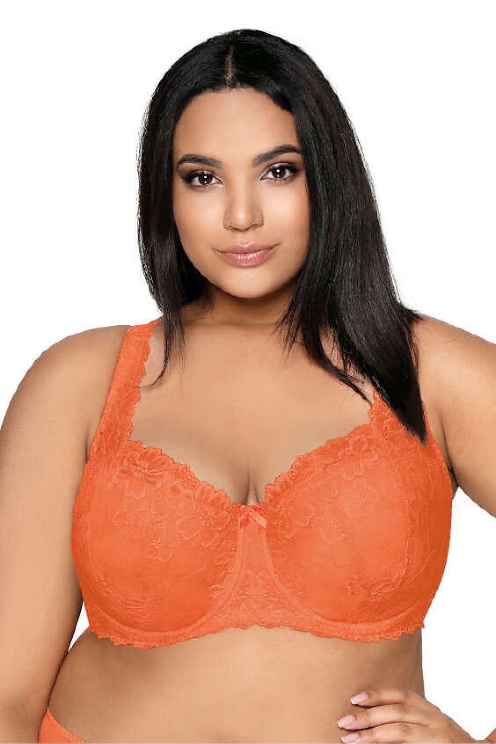 Carmela Big Lace Padded Bra For Large Sizes 65G-95F With Decorative Straps And Adjustable Closure