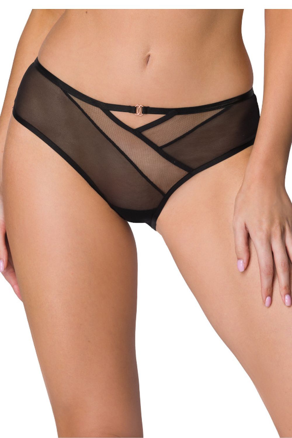 Esme Black Stringi T-Backs Mat with Delicate Mesh Inserts | Sizes EU 36-44
