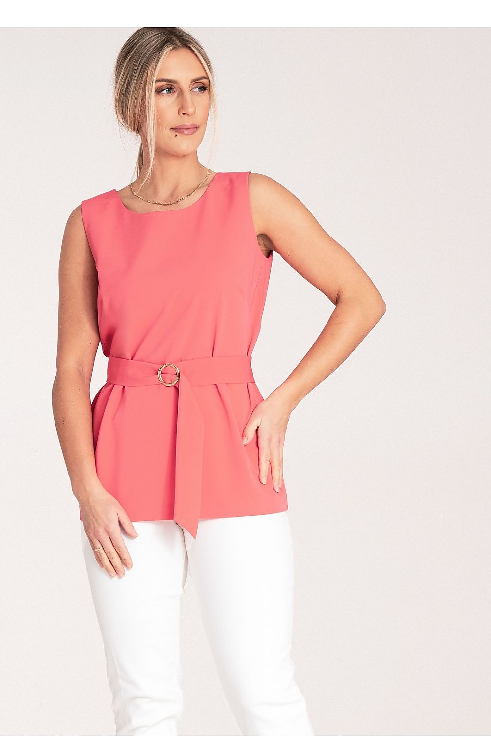 Elegant Figl Trapezoidal Blouse with Gold Buckle | Sizes EU XS-XL | US XS-L