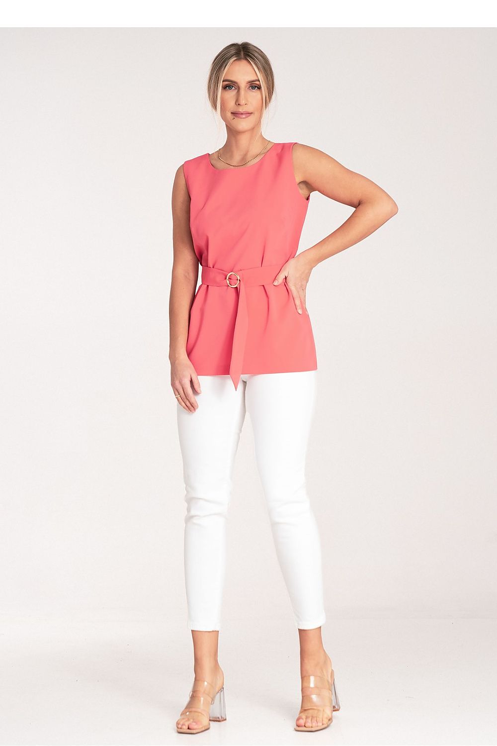 Elegant Figl Trapezoidal Blouse with Gold Buckle | Sizes EU XS-XL | US XS-L
