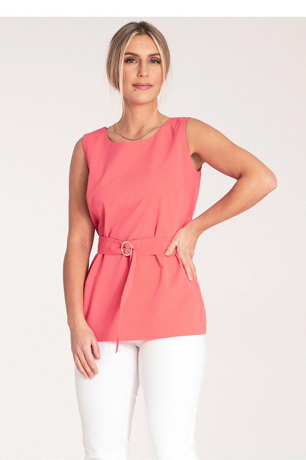 Elegant Figl Trapezoidal Blouse with Gold Buckle | Sizes EU XS-XL | US XS-L