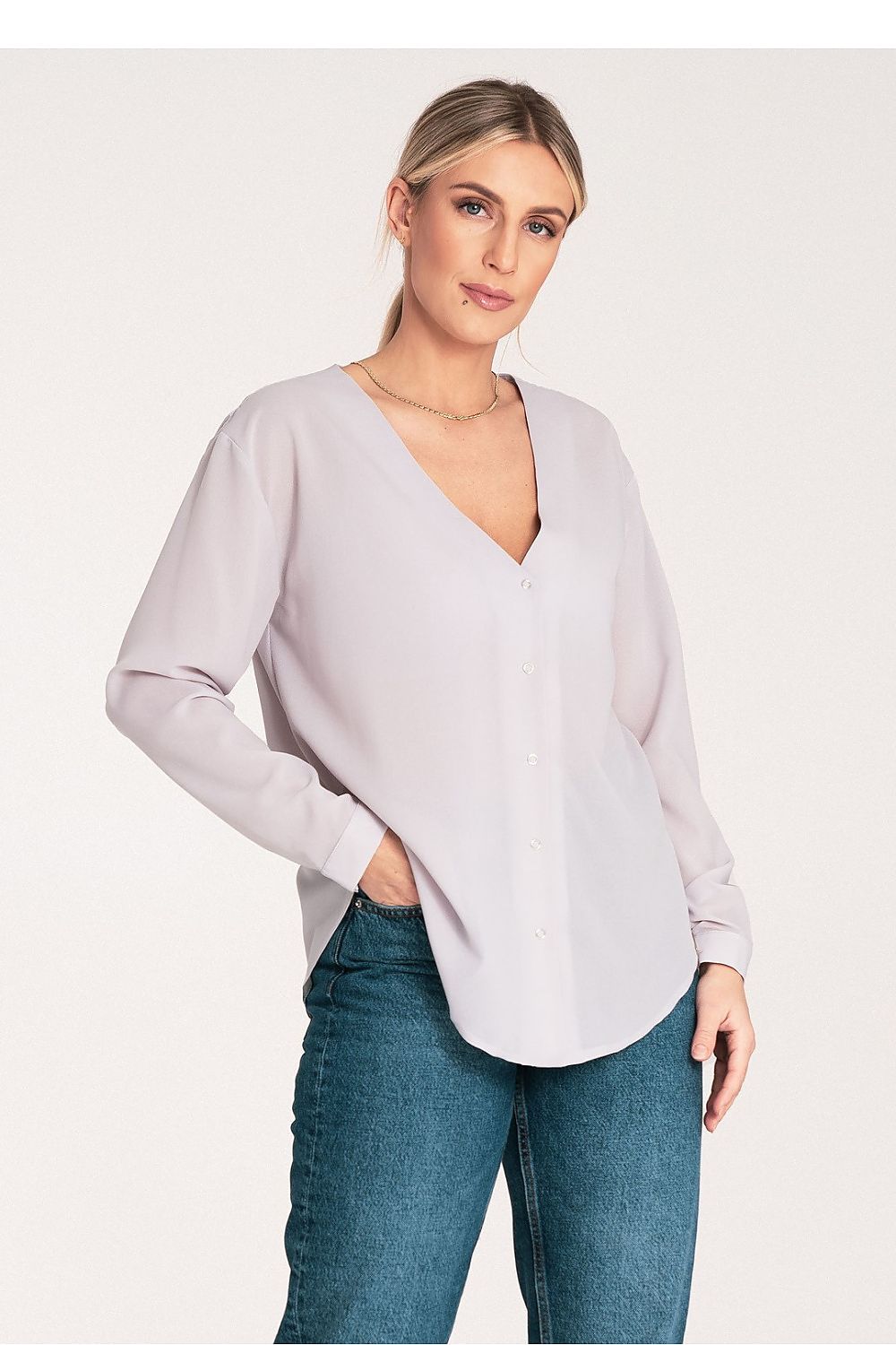 Figl Long Sleeve Shirt With Cheeky Neckline, EU S-XL | US S-XL, Cuff Fastened, Stylish Design