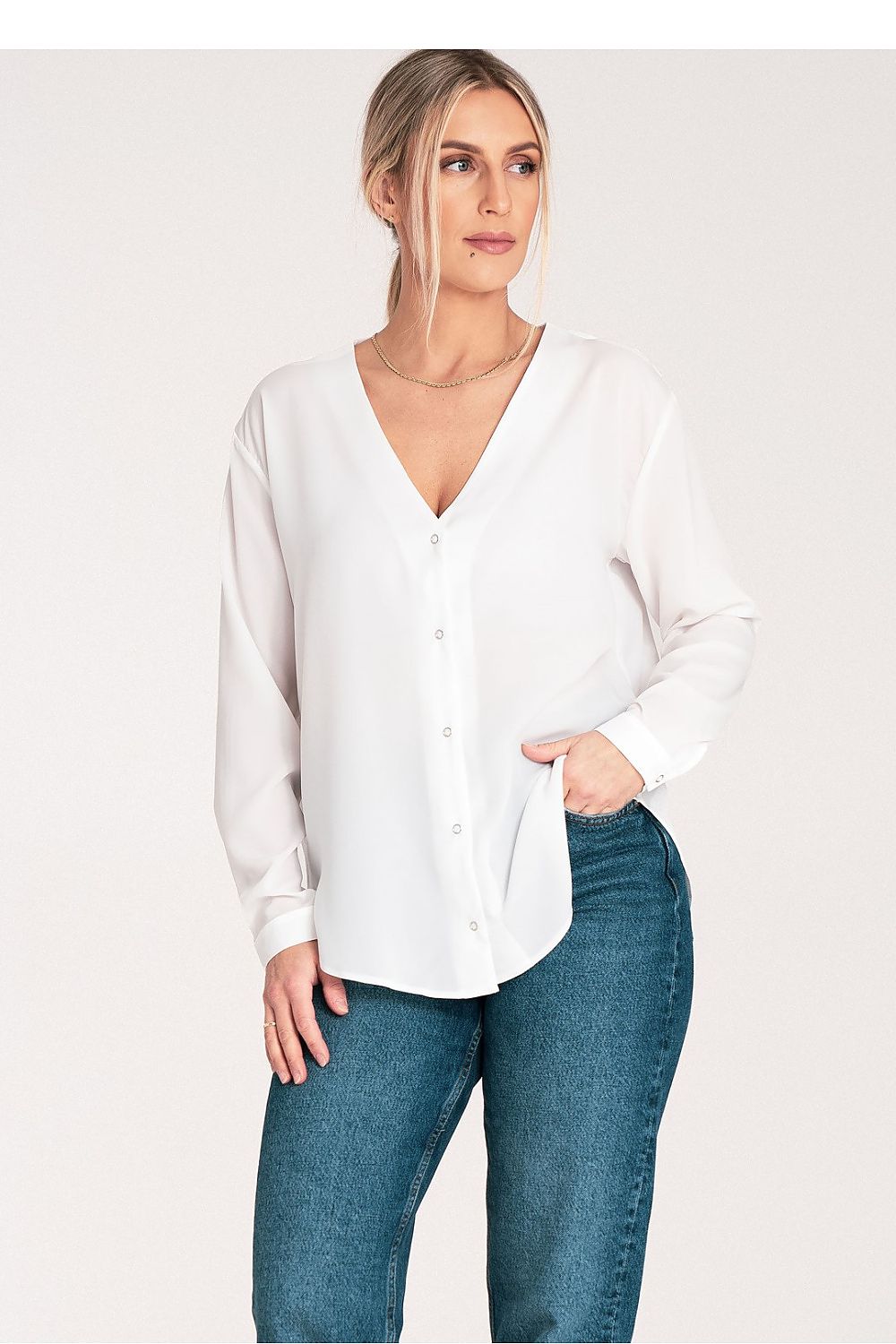 Figl Long Sleeve Shirt With Cheeky Neckline, EU S-XL | US S-XL, Cuff Fastened, Stylish Design