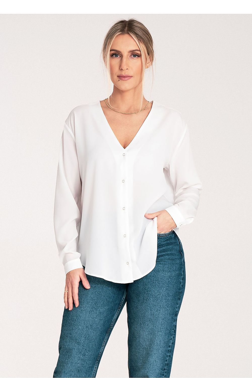 Figl Long Sleeve Shirt With Cheeky Neckline, EU S-XL | US S-XL, Cuff Fastened, Stylish Design