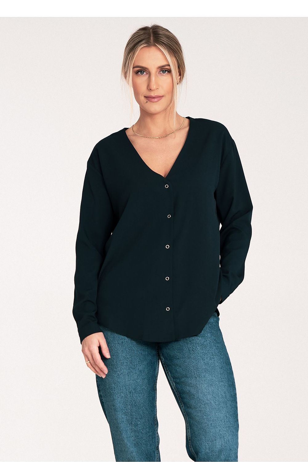 Figl Long Sleeve Shirt With Cheeky Neckline, EU S-XL | US S-XL, Cuff Fastened, Stylish Design