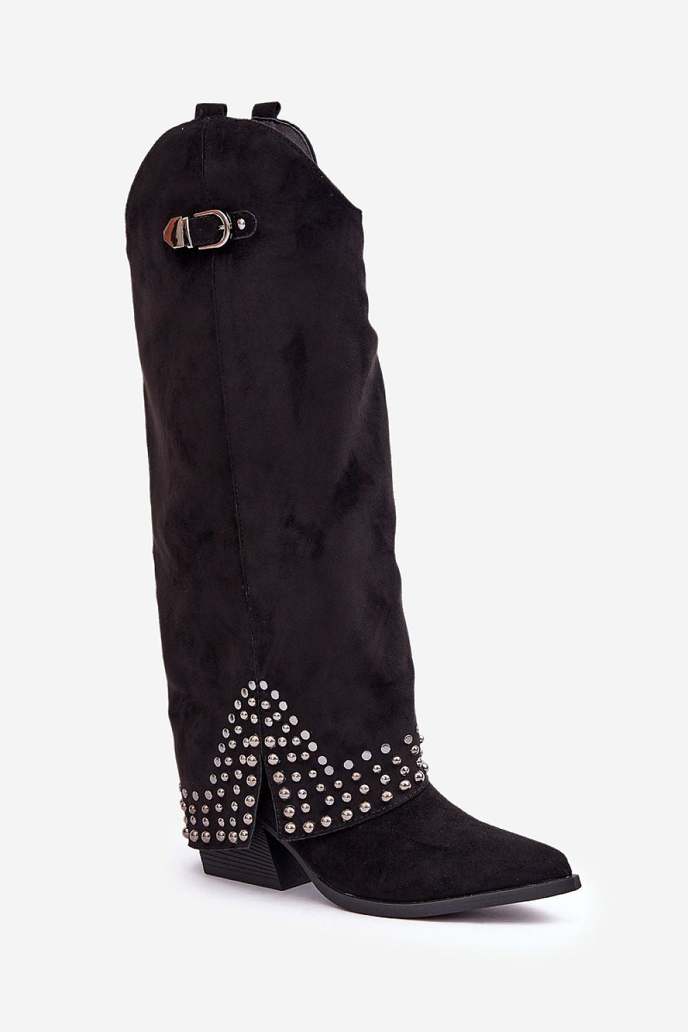 Elegant Eco Suede Women's Ankle Boots with Jet Detail, US 5.5-10.5 | EU 36-41, 7cm Heel