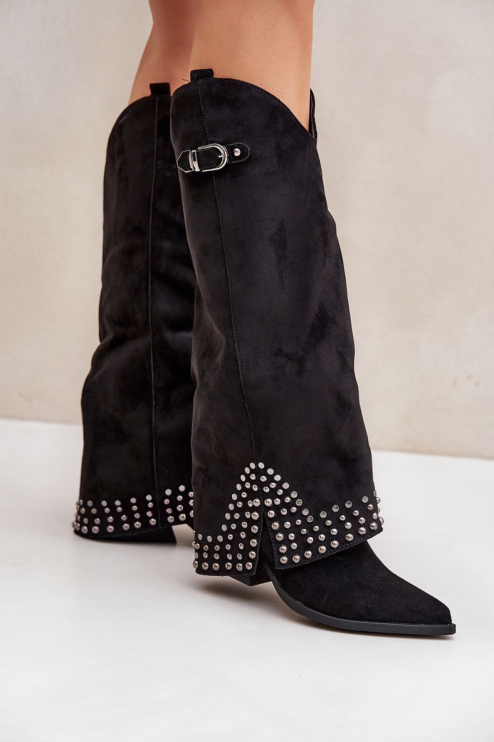Elegant Eco Suede Women's Ankle Boots with Jet Detail, US 5.5-10.5 | EU 36-41, 7cm Heel