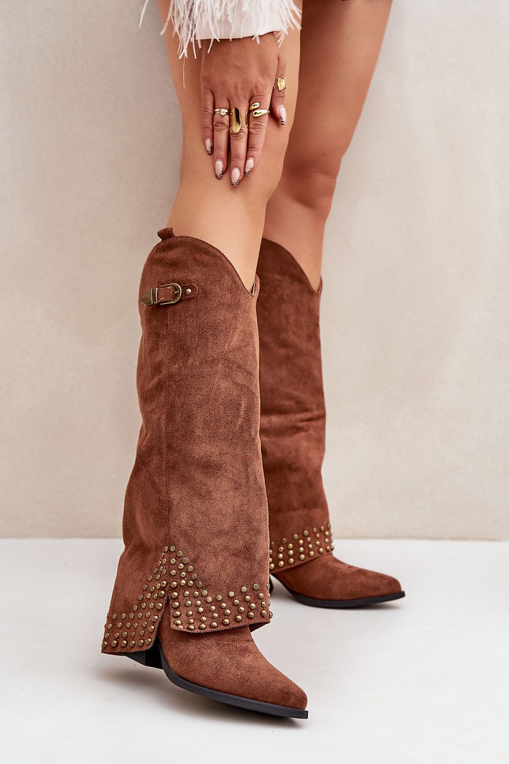 Elegant Eco Suede Women's Ankle Boots with Jet Detail, US 5.5-10.5 | EU 36-41, 7cm Heel