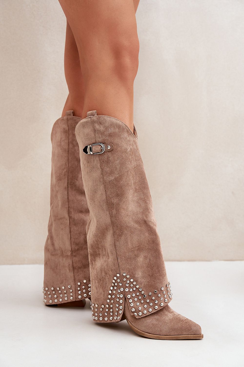 Elegant Eco Suede Women's Ankle Boots with Jet Detail, US 5.5-10.5 | EU 36-41, 7cm Heel