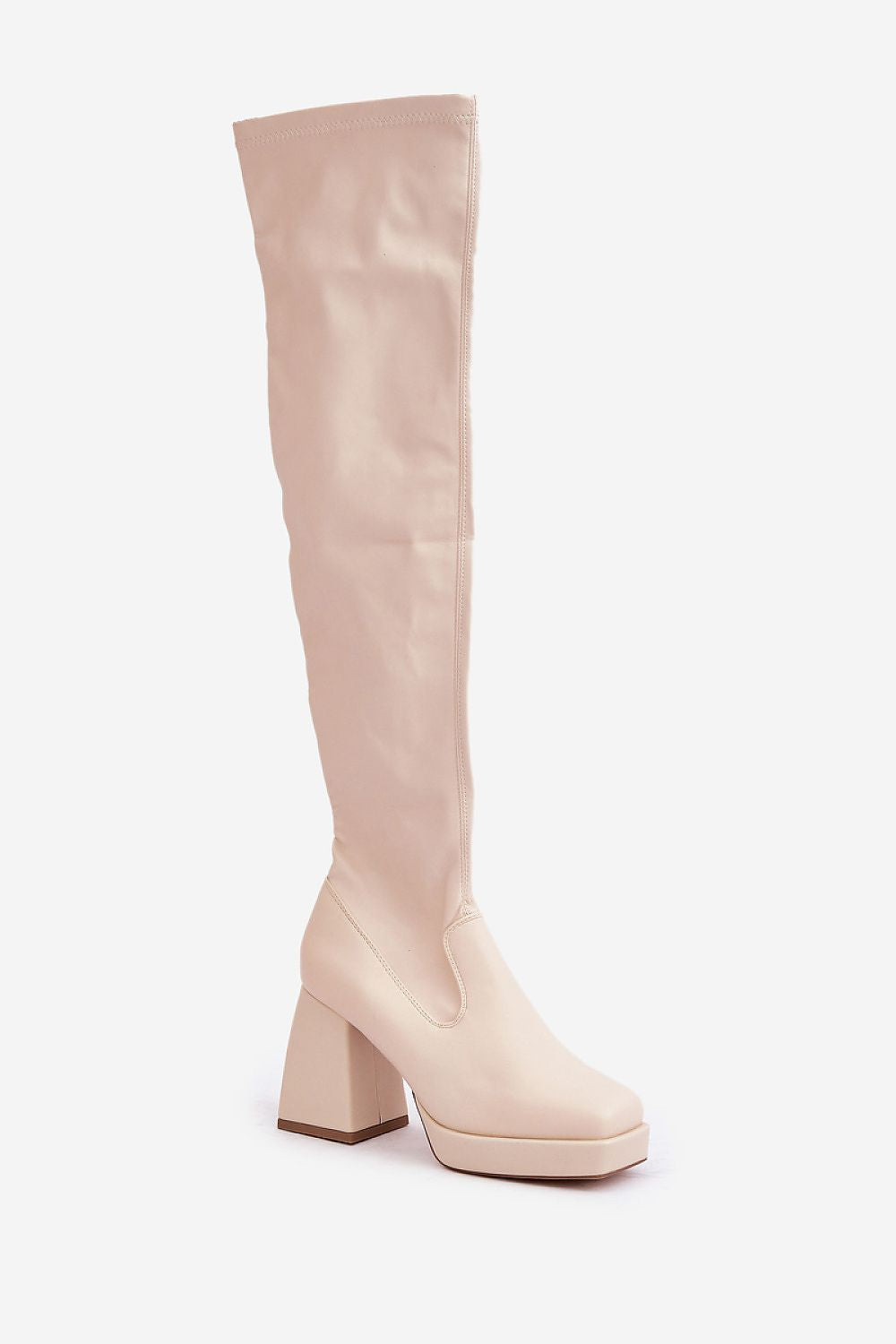 Elegant Over-The-Knee Eco Leather Heel Boots With 9.5Cm Column Heel | EU 36-41 | US 5.5-10.5