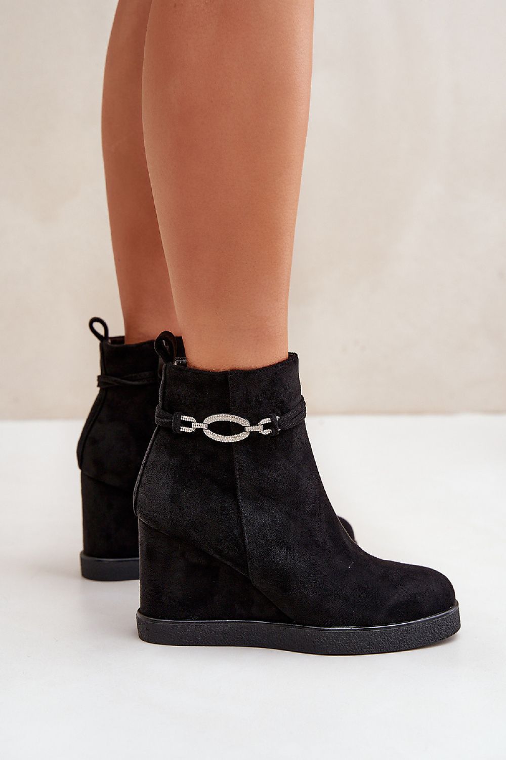 Elegant Women's Eco Suede Ankle Boots with Zipper Closure, Platform Heel, EU 36-41 | US 5.5-10.5