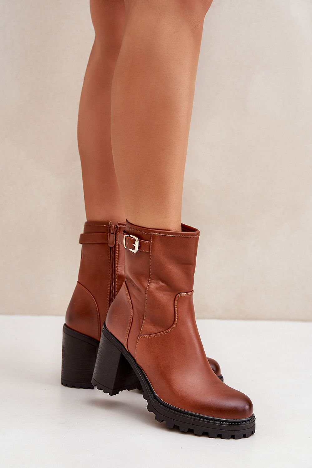 Elegant Women's Ankle Boots with Buckle Strap, Eco Leather, EU 36-41 / US 5.5-10.5, 9 cm Heel