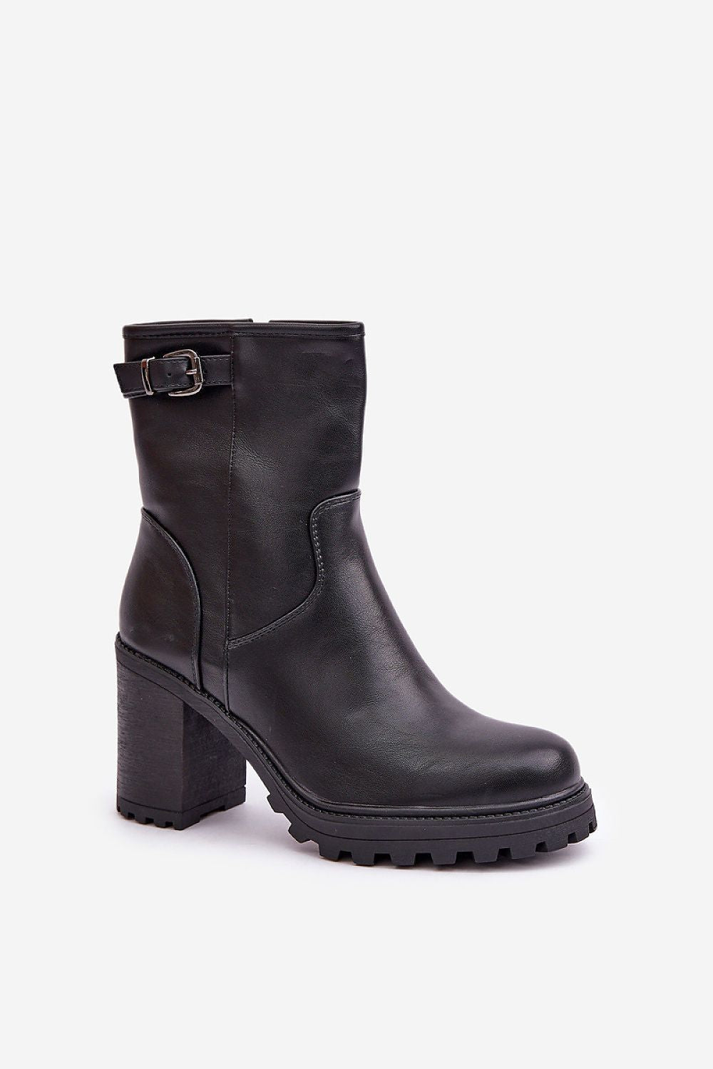 Elegant Women's Ankle Boots with Buckle Strap, Eco Leather, EU 36-41 / US 5.5-10.5, 9 cm Heel