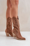 Elegant Women's Cowboy Boots with 7.5cm Heel - EU Sizes 36-41 | Slip-On with Zipper Closure