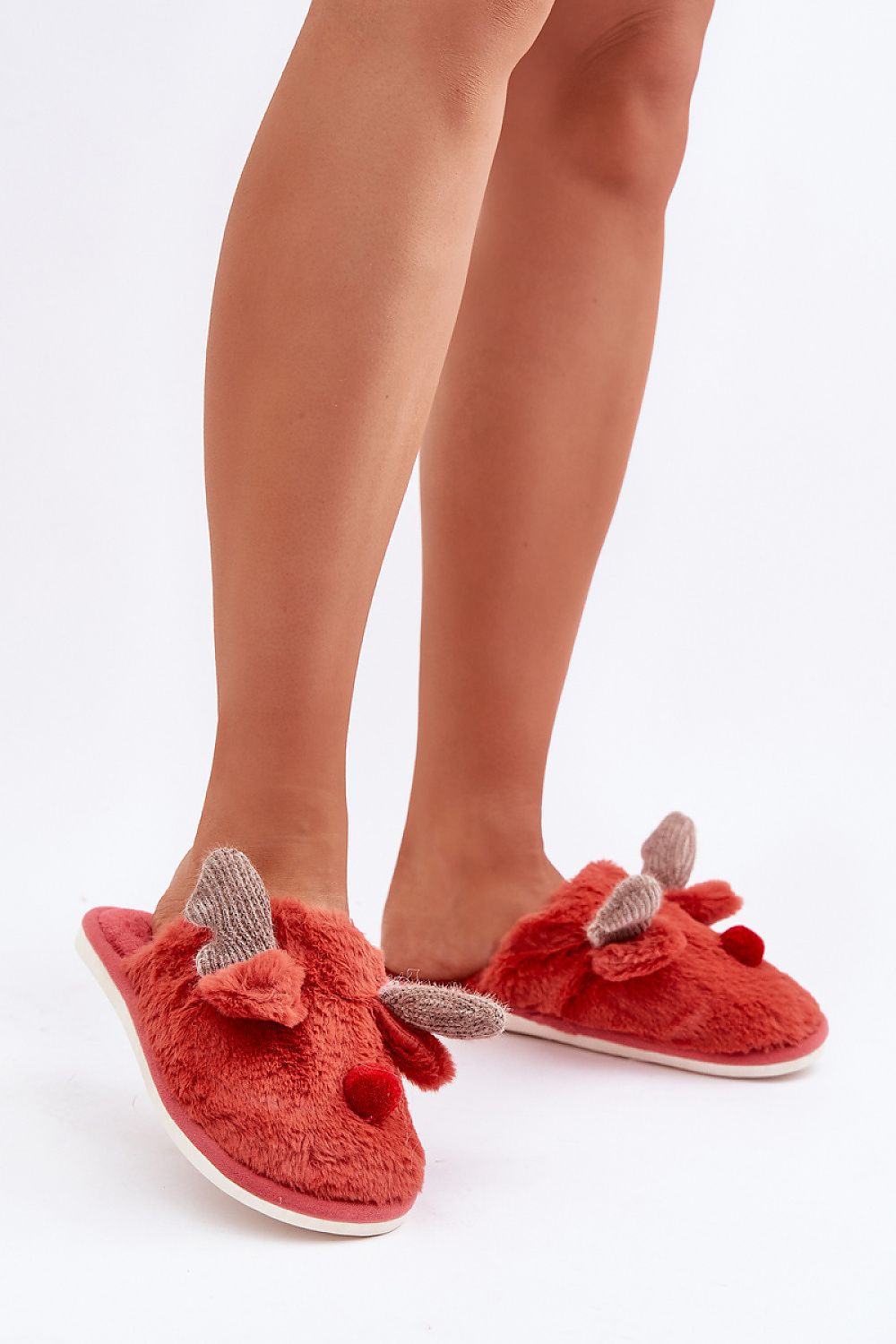 Luxurious Fur Lined Reindeer Motif Slippers | EU Sizes 36-41 | US Sizes 5.5-10.5