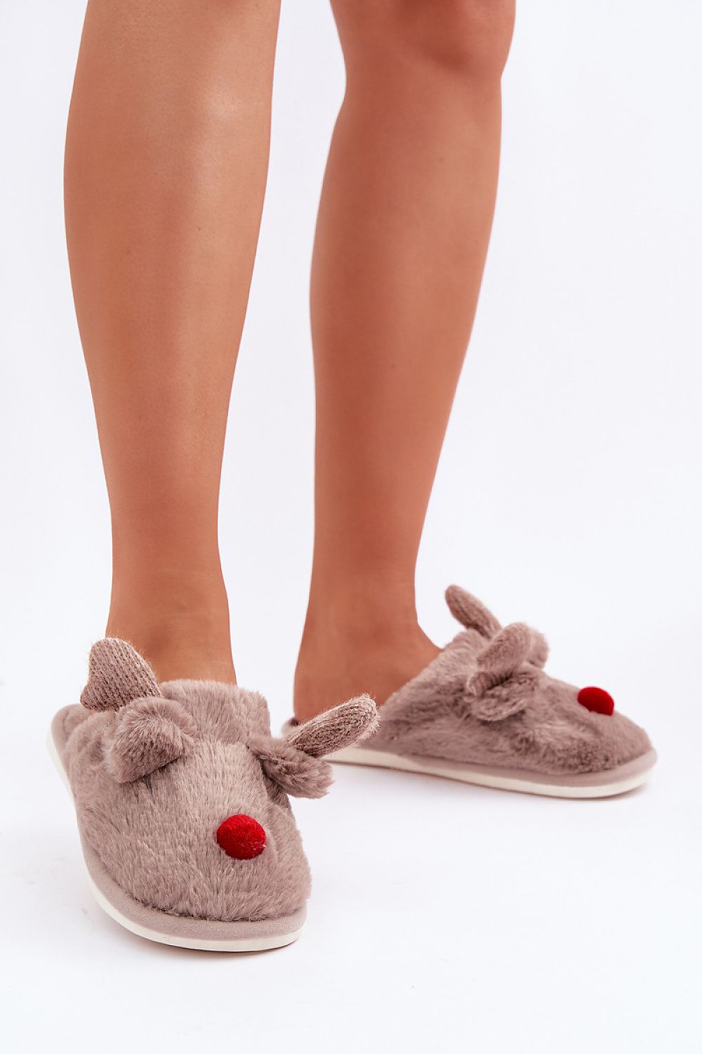 Luxurious Fur Lined Reindeer Motif Slippers | EU Sizes 36-41 | US Sizes 5.5-10.5
