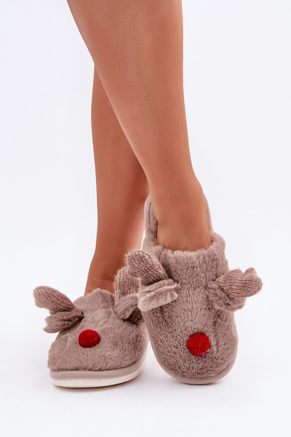 Luxurious Fur Lined Reindeer Motif Slippers | EU Sizes 36-41 | US Sizes 5.5-10.5